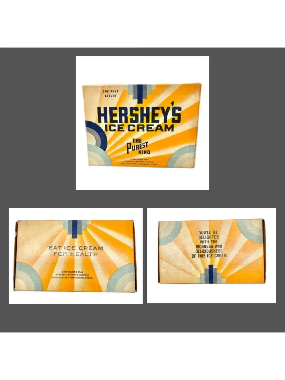 Vintage Devoine Mavis Chocolate Tin Hersheys Ice Cream Box Van Houten Cocoa Can